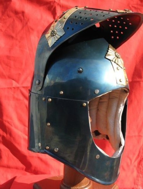 Blued sugarloaf helm Armadura de placas
