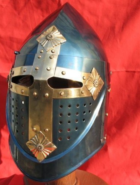 Blued sugarloaf helm Armadura de placas