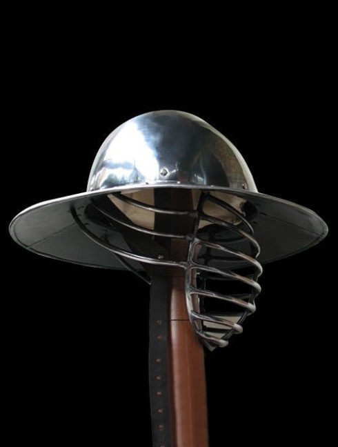 Chapel-de-fer with bar grill Helmets
