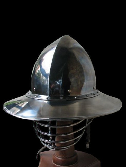 Chapel-de-fer with bar grill Helmets