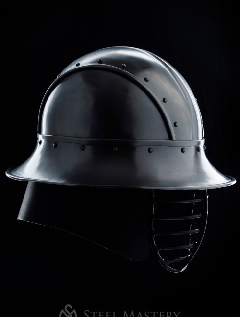 Chapel-de-fer with SCA grill Armure de plaques