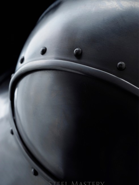 Chapel-de-fer with SCA grill Armure de plaques