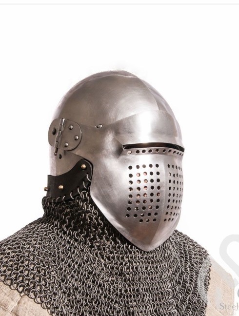 Bascinet 1350-1440 years with Single Ocular visor Corazza
