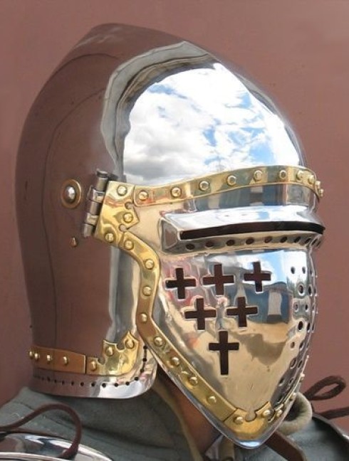 Bascinet 1350-1440 years with Single Ocular visor Armadura de placas