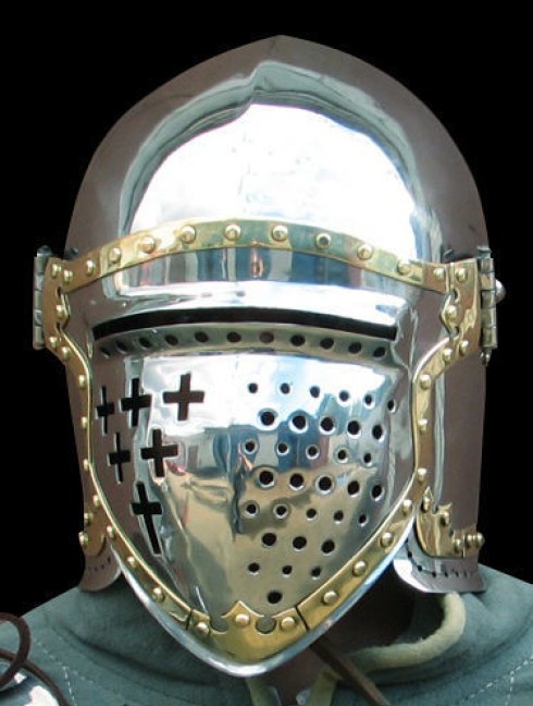 Bascinet 1350-1440 years with Single Ocular visor Corazza