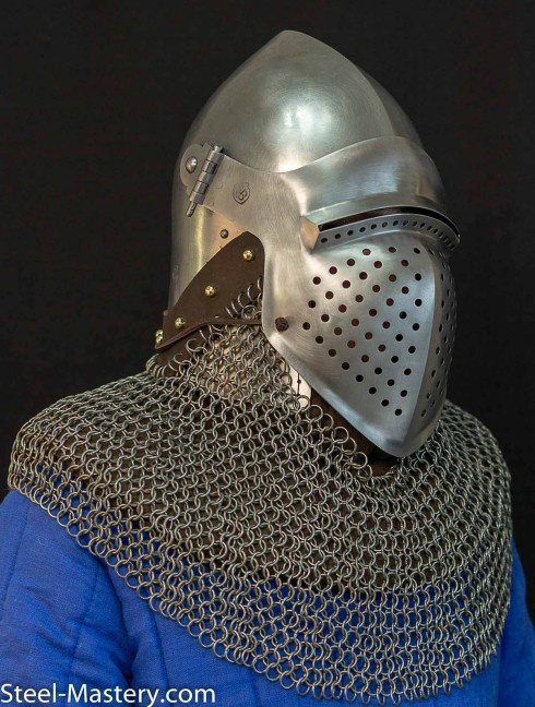 Bascinet 1350-1440 years with Single Ocular visor Corazza