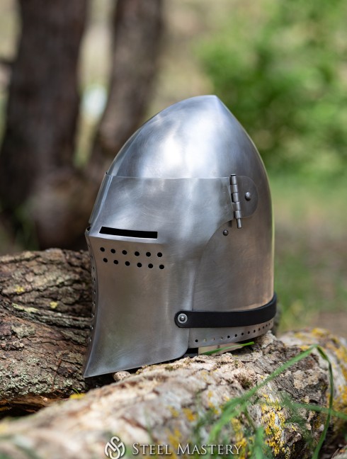 Bascinet with curved visor Armadura de placas
