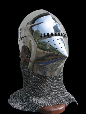 Bascinet hounskull with single ocular 1430 Helmets