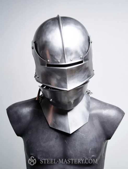Visored french sallet with bevor - 15th century Helmets