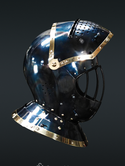 European medieval closed helmet (armet) - 16th century Corazza