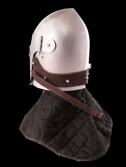 Early bascinet with lifting visor Corazza