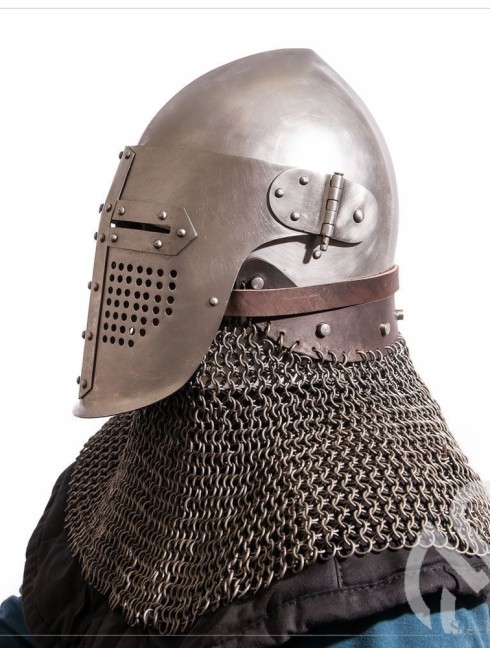 Early bascinet with lifting visor Helmets