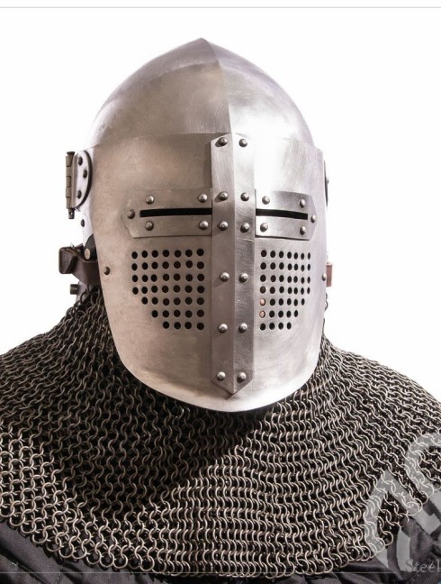 Early bascinet with lifting visor Helmets