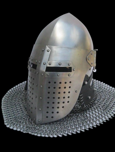 Early bascinet with lifting visor Armure de plaques