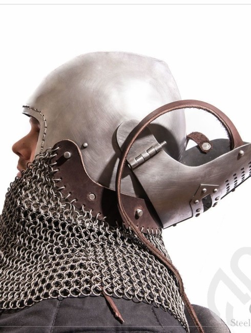 Early bascinet with lifting visor Armure de plaques