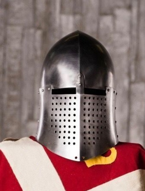 Knightly closed helmet of the 13th century Corazza