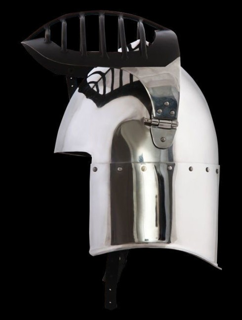 Helmet with lifting visor and bar grid Plattenrüstungen