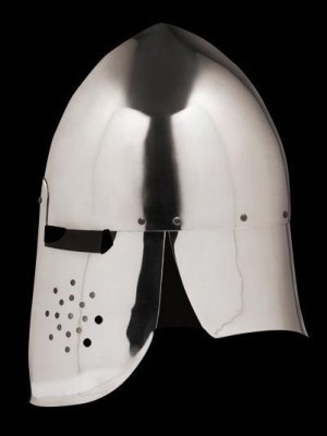 Conical helmet with full protection of the neck Plattenrüstungen