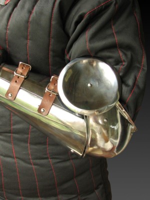Forearms with elbow caps and round rondels Metal bracers, couters and full arms