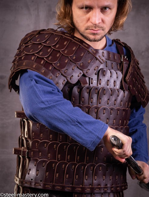 Leather lamellar armor Lamellar body protection