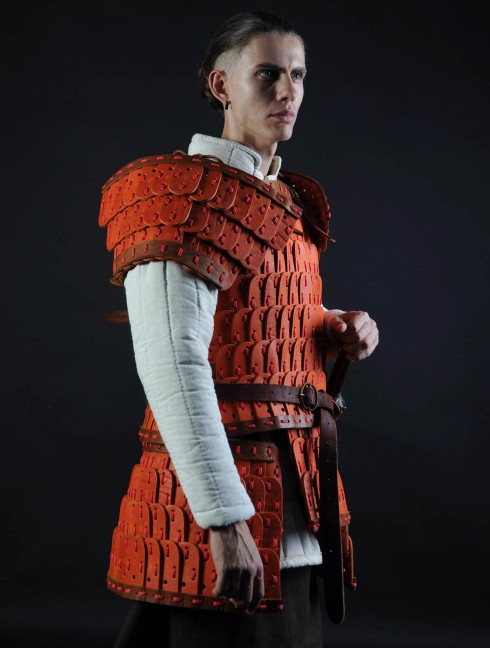 Leather lamellar armor Lamellar body protection