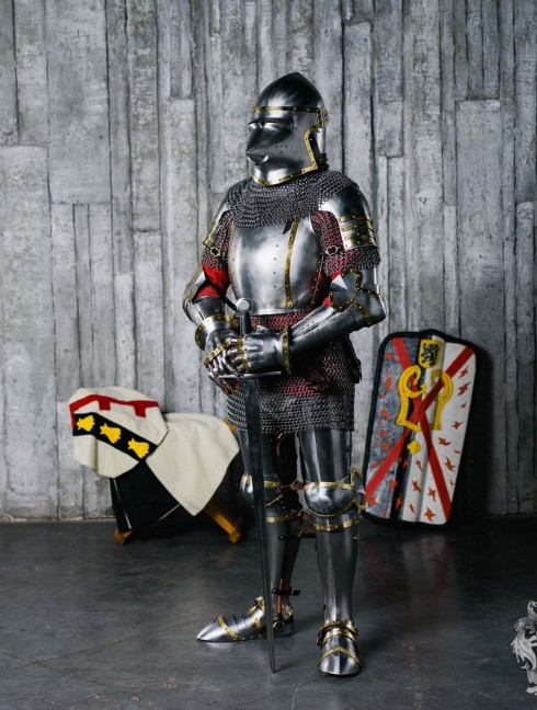 Closed hinged greaves 1450-1485 years Plattenrüstungen