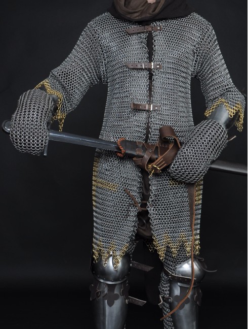 Hauberk with forward fastenings Chain mails and hauberks