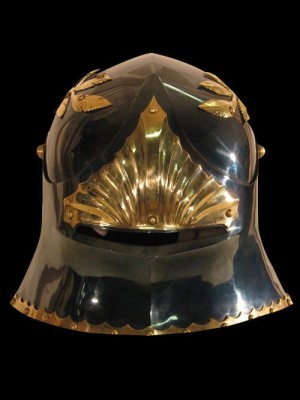 Sallet with brass leaves Helmets