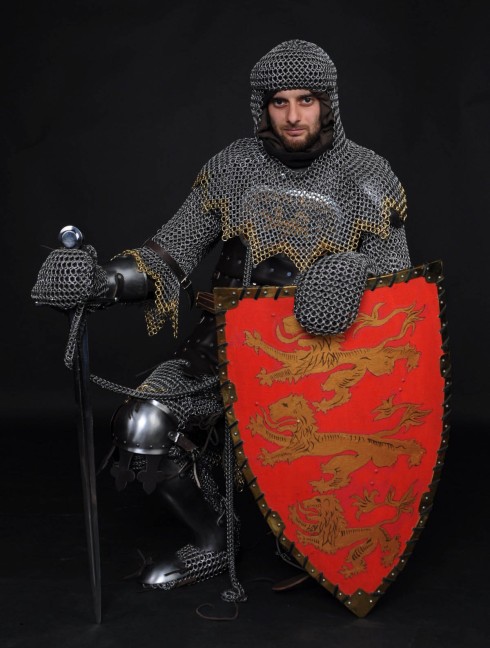 13 century European armour in colours of the English royal house Full armour