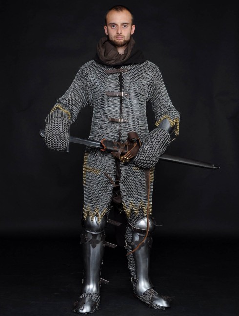 13 century European armour in colours of the English royal house Full armour