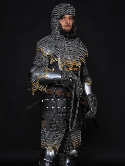 13 century European armour in colours of the English royal house Corazza