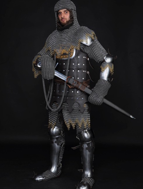 13 century European armour in colours of the English royal house Full armour