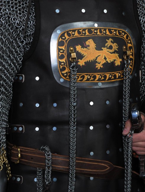 13 century European armour in colours of the English royal house Corazza