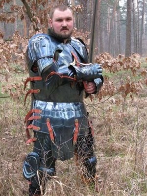 Steel english full plate armour, dated 1483
