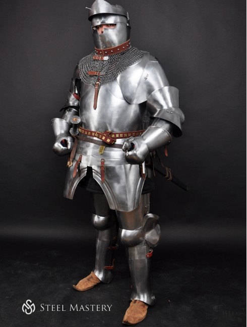 Milan-style plate legs with knee caps 1450-1485 years, a part of "Avant Armour" Armure de plaques