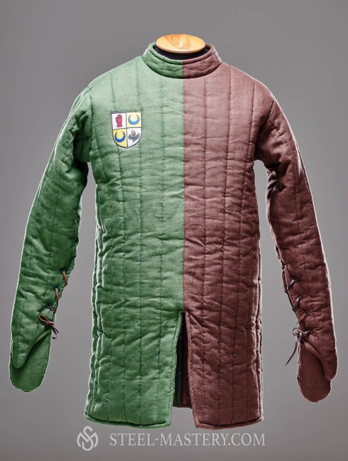 Gambeson with sewn mittens of the XIII century Gambesons