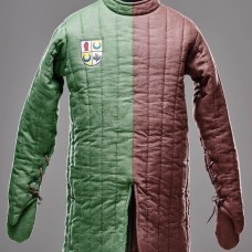 Knight gambeson with sewn mittens of the XIII century image-1