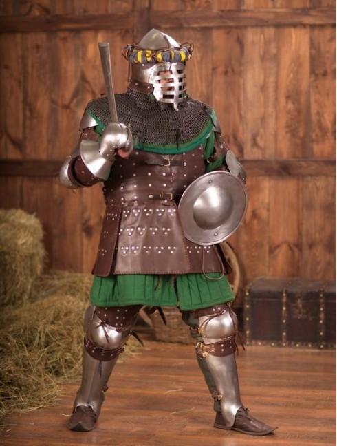 Helmet bascinet with "Wolf ribs" visor Armadura de placas