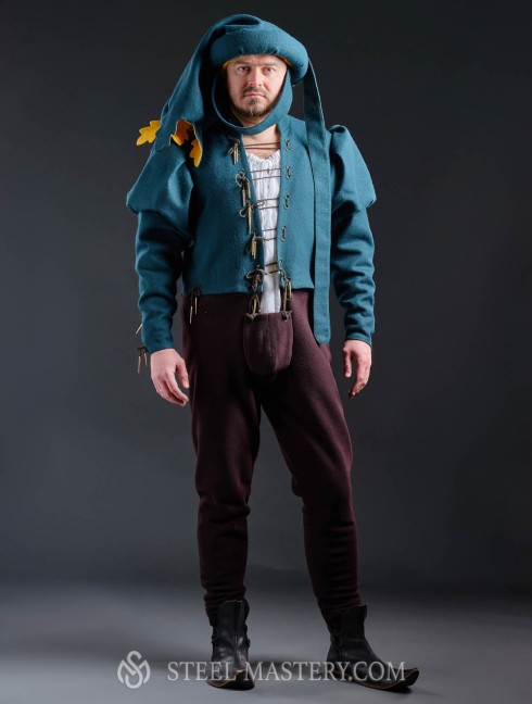 Tight chausses with codpiece, XV century Cappelli e pantaloni
