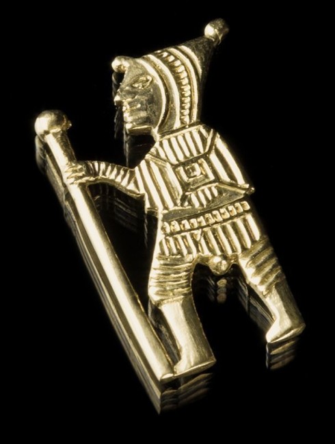 Medieval obscene double sided badge 