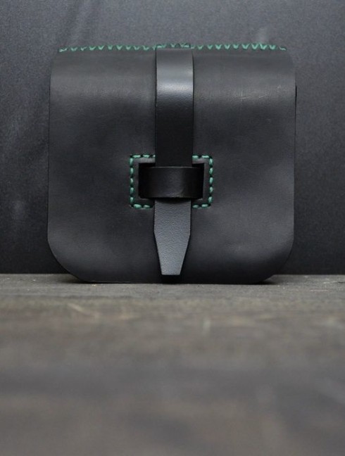 Black leather belt bag Borse