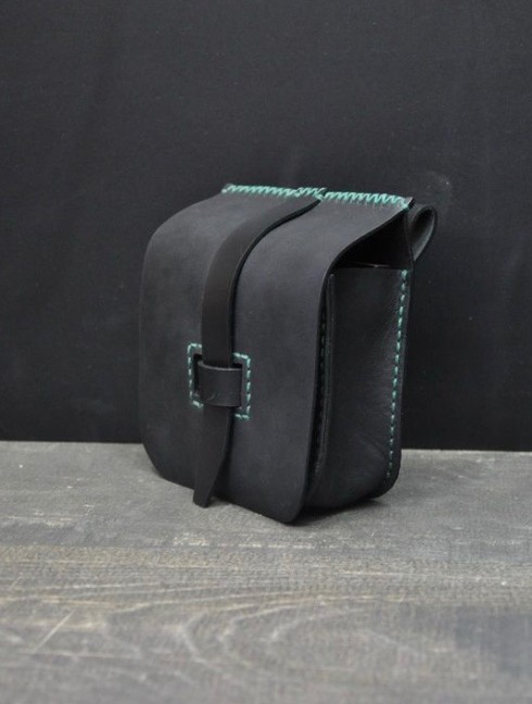 Black leather belt bag Bags