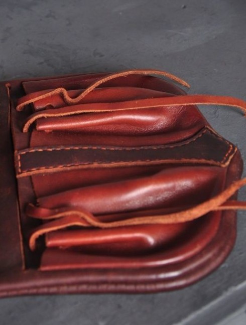 Brown leather belt pouch Borse
