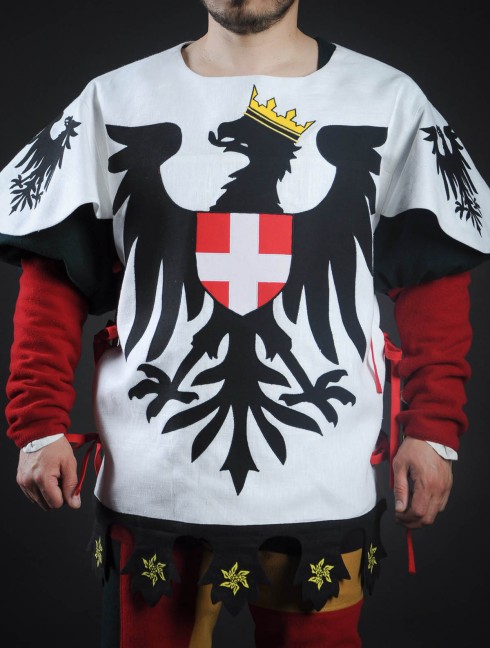 Tabard with black eagle with crown Vestimenta medieval
