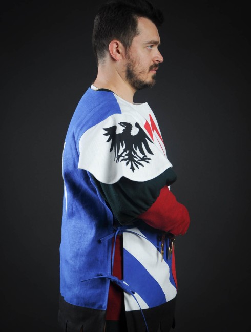 Quarter colored tabard with unicorn Vestiario medievale