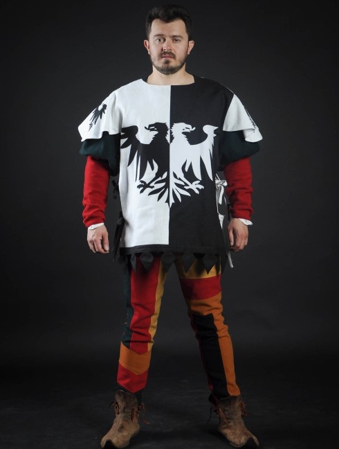 Half-colored tabard with black and white half-eagles  Vêtements médiévaux