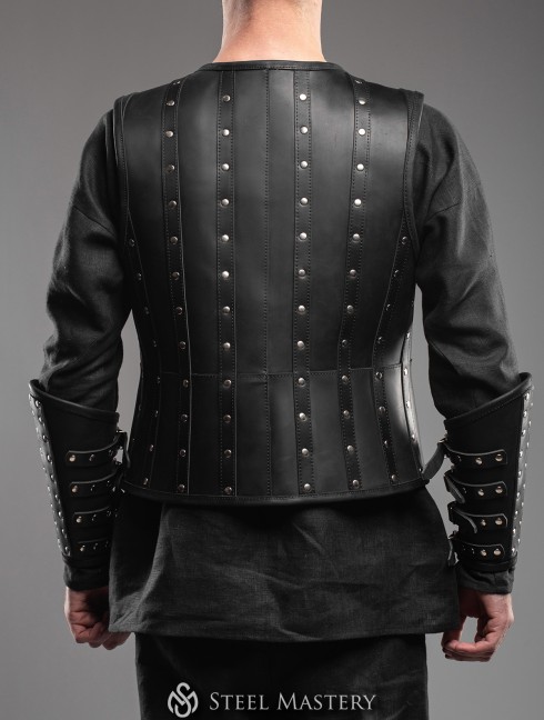 Leather vest in Renaissance style Men's medieval costumes