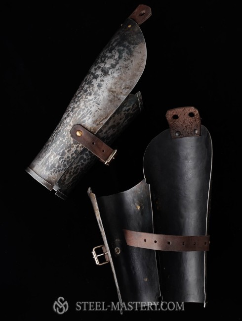 Medieval bracers, 1390-1430 years Metal bracers, couters and full arms