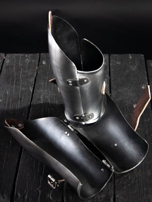Medieval bracers, 1390-1430 years Metal bracers, couters and full arms