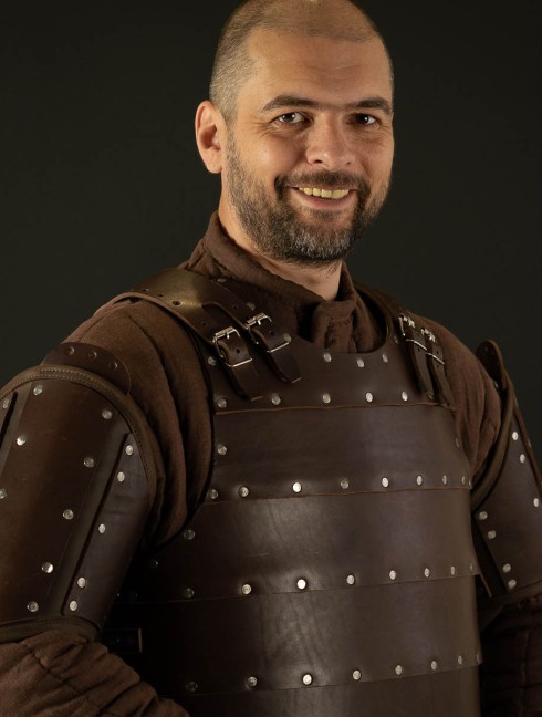 Leather brigantine kit in style of 14th century Armure de plaques